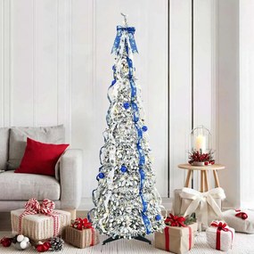 vidaXL Árvore de Natal Artificial com 150 LEDs Branco 180 cm PVC