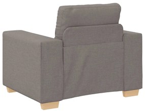 Conjunto de Sofá de 3 Peças com Almofadas em Tecido Taupe