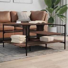 vidaXL Mesa centro 100x100x48,5 cm derivados madeira carvalho castanho