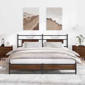 vidaXL Estrutura cama sem colchão 180x200 cm metal carvalho castanho