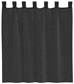 Cortinas de voile com aba 2 pcs preto