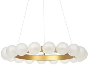 Candeeiro suspenso para 18 lâmpadas em metal dourado GEORGES Beliani