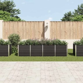 Canteiro elevado jardim aço galvanizado 320x80x77 cm antracite