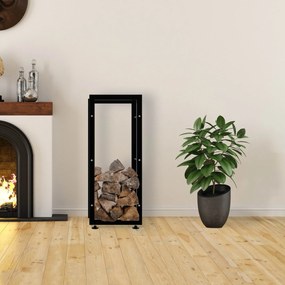 Suporte para lenha Keri V2 40 x 100 x 25 cm Preto