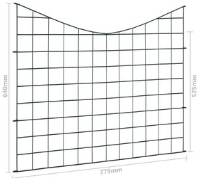 Conj. painéis vedação p/ jardim arqueado baixo 77,5x64 cm verde