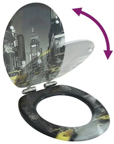 Assento sanita c/ tampa de fecho suave MDF design Nova Iorque