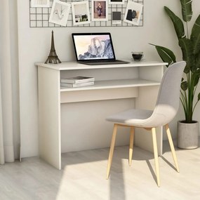 vidaXL Secretária 90x50x74 cm derivados de madeira branco