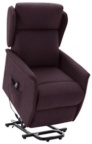 vidaXL Poltrona elevatória tecido roxo