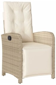 9 pcs conjunto de jantar p/ jardim com almofadões vime PE bege