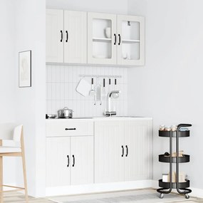 4 peças armário de cozinha conjunto Kalmar branco