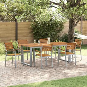vidaXL Conjunto de Jantar de Jardim de 7 Peças em Madeira Sólida de Acácia e Metal