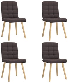 Cadeiras de jantar 4 pcs tecido castanho-escuro