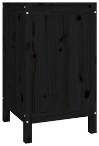 Caixa para roupa 44x44x76 cm madeira de pinho maciça preto