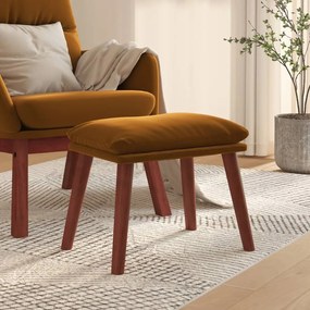 vidaXL Apoio de pés 45x29,5x35 veludo castanho