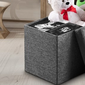 Banco com espaço de armazenamento 115x38x38cm dobrável cinza escuro