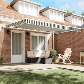 Toldo retrátil automático 400x300 cm antracite e branco