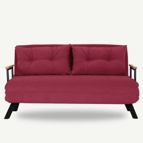 Sofá-Cama de 2 Lugares Sando – Cor de Vinho – Medidas: 50x133x41 cm