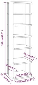 Sapateiras 2pcs 27,5x27x102 cm derivados madeira castanho