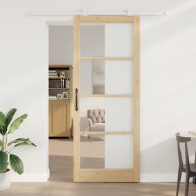 Porta Deslizante vidaXL com Conjunto de Ferragens 'ORKDAL'Madeira Sóli