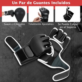Saco de boxe de pé com base, bola de velocidade, altura ajustável em 4 níveis, ventosas e luvas para adultos e adolescentes, preto