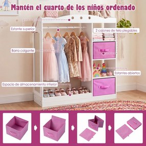 Guarda roupa Infantil, 90 x 30 x 111,5 cm, Espelho Integrado, Branco