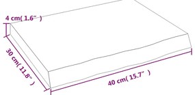Prateleira de parede 40x30x(2-4) cm carvalho tratado castanho