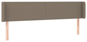 Cabeceira de cama c/ luzes LED 183x16x78/88cm cinza-acastanhado