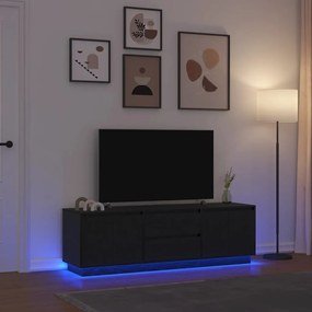 vidaXL Móvel de TV com luzes LED 160,5x41x50 cm carvalho preto