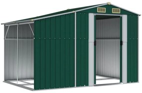 Abrigo de jardim 277x192,5x179 cm aço galvanizado verde