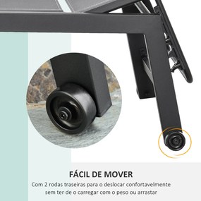 Espreguiçadeira de Jardim Multiposições com Encosto Reclinável 5 Posiç