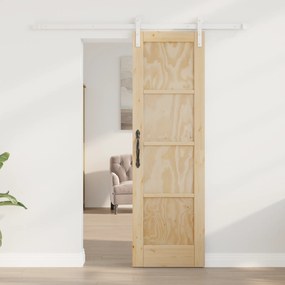 Porta Deslizante vidaXL com Conjunto de Ferragens 61x198.5 cm Madeira