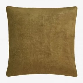 Coussin Carré 40x40 Cm En Coton Enid Mostarda Escura - Sklum