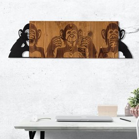 Acessório Decorativo de Parede I didn't see I didn't hear I d – Preto