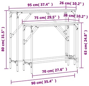 Mesas consola 2 pcs derivados de madeira cinzento sonoma