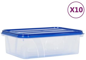 vidaXL Recipientes para alimentos com tampas 10 pcs PP