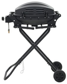 Grelhador/barbecue a gás portátil c/ zona cozinhar preto