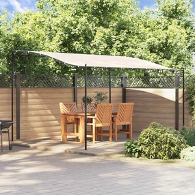 Toldo 4x3 m 180 g/m² tecido e aço cor creme