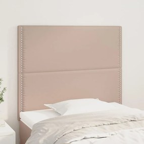 Cabeceira cama 2 pcs couro artificial 90x5x78/88 cm cappuccino