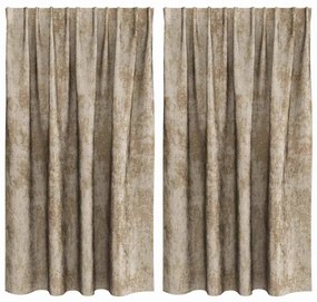 Cortinas de Veludo 2 peças com Ilhós Champagne 140x140 cm