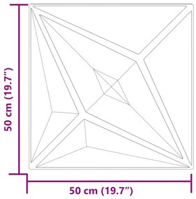 Painéis de parede 24 pcs 50x50 cm 6m² XPS estrela betão