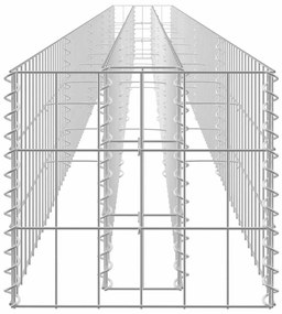 Canteiro elevado/cesto gabião 450x30x30 cm aço galvanizado