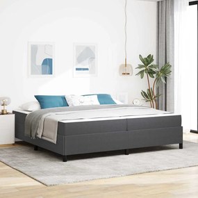 vidaXL Estrutura da Cama com colchão Cinza Escuro 200 x 200 cm tecido