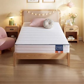 Colchão 90 x 200 x 16 cm, espuma viscoelástica com gel, 7 zonas Branco