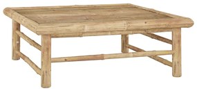 5 pcs conj. lounge p/ jardim em bambu c/ almofadões branco nata