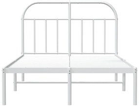 Estrutura de cama com cabeceira 120x190 cm metal branco