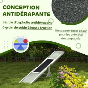 Equipamento de treino de agilidade desportiva para cães – balanço antiderrapante 180 x 30 x 30 cm cinzento e branco