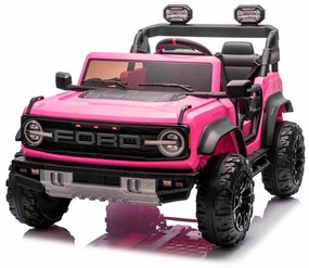 Carro elétrico para crianças 24V 2 lugares Ford Bronco XXL com tração traseira, licenciado Rodas Plástico Rosa