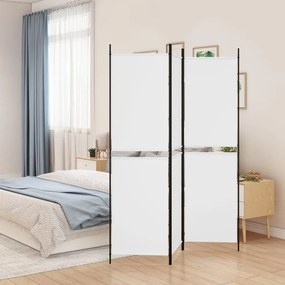 vidaXL Divisória/biombo com 3 painéis 150x200 cm tecido branco