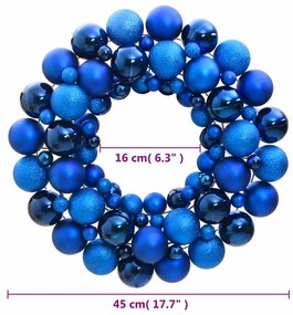 Guirlanda de Natal 45 cm poliestireno azul