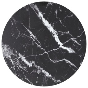 Tampo mesa Ø40x0,8 cm vidro temperado design mármore preto